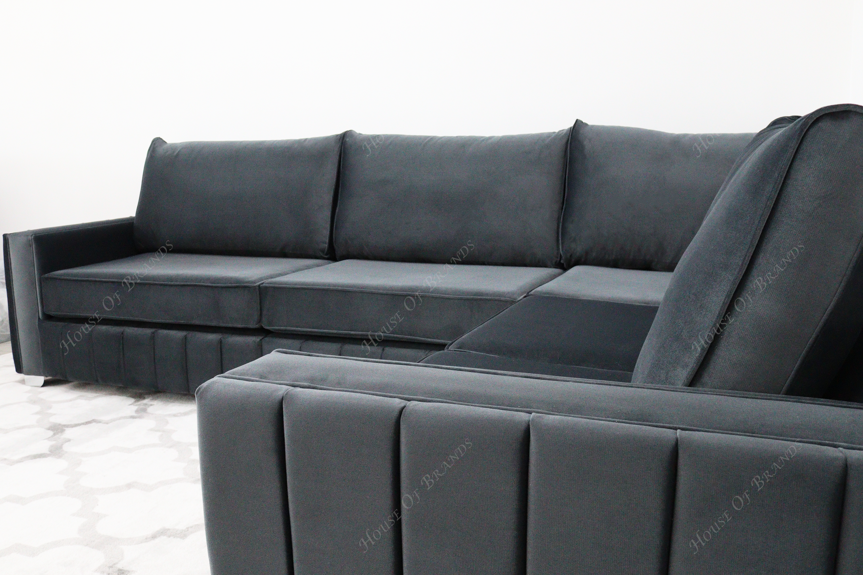 Beverly Malta Velvet Corner Sofa