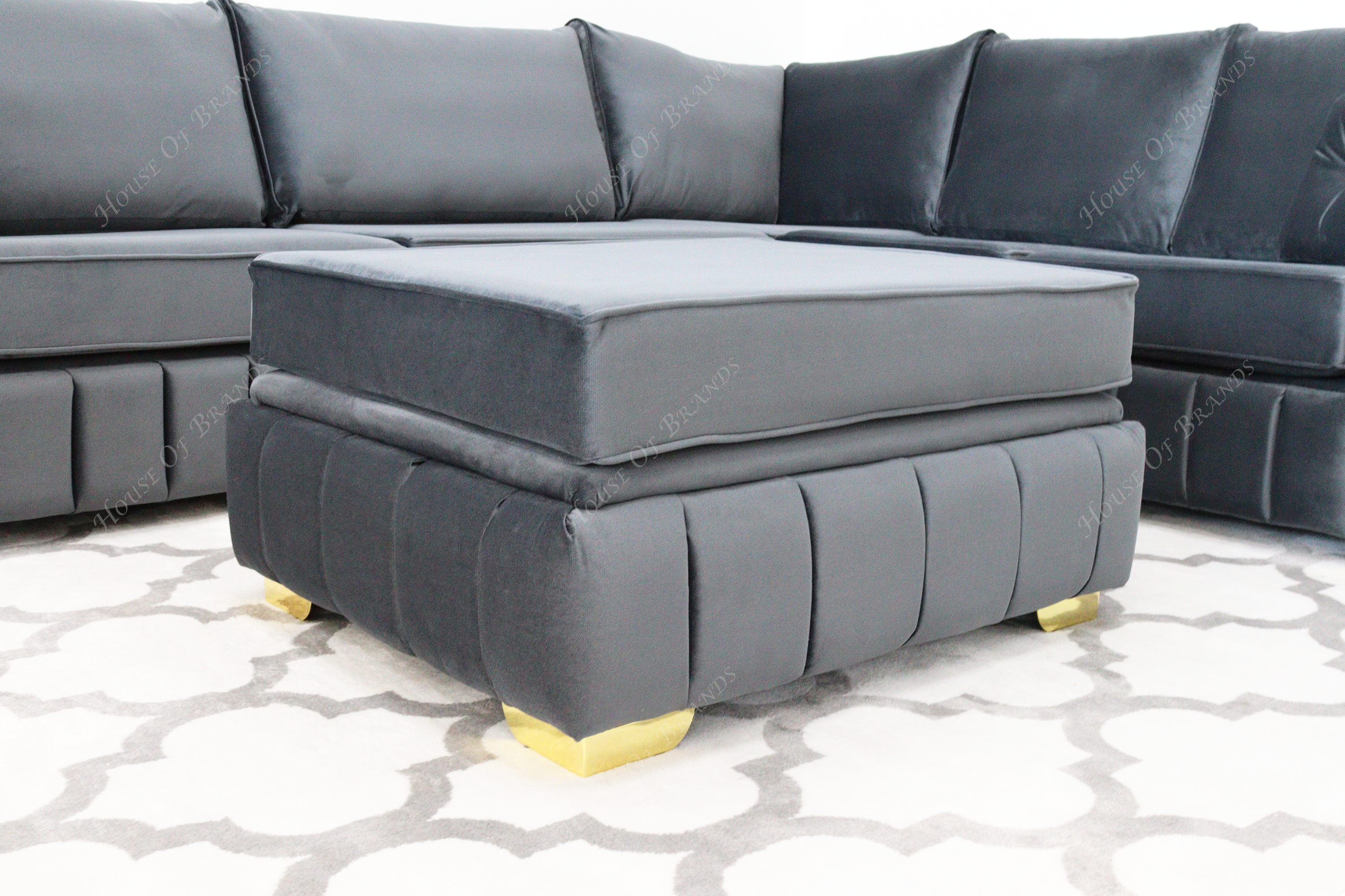 Beverly Malta Velvet Corner Sofa