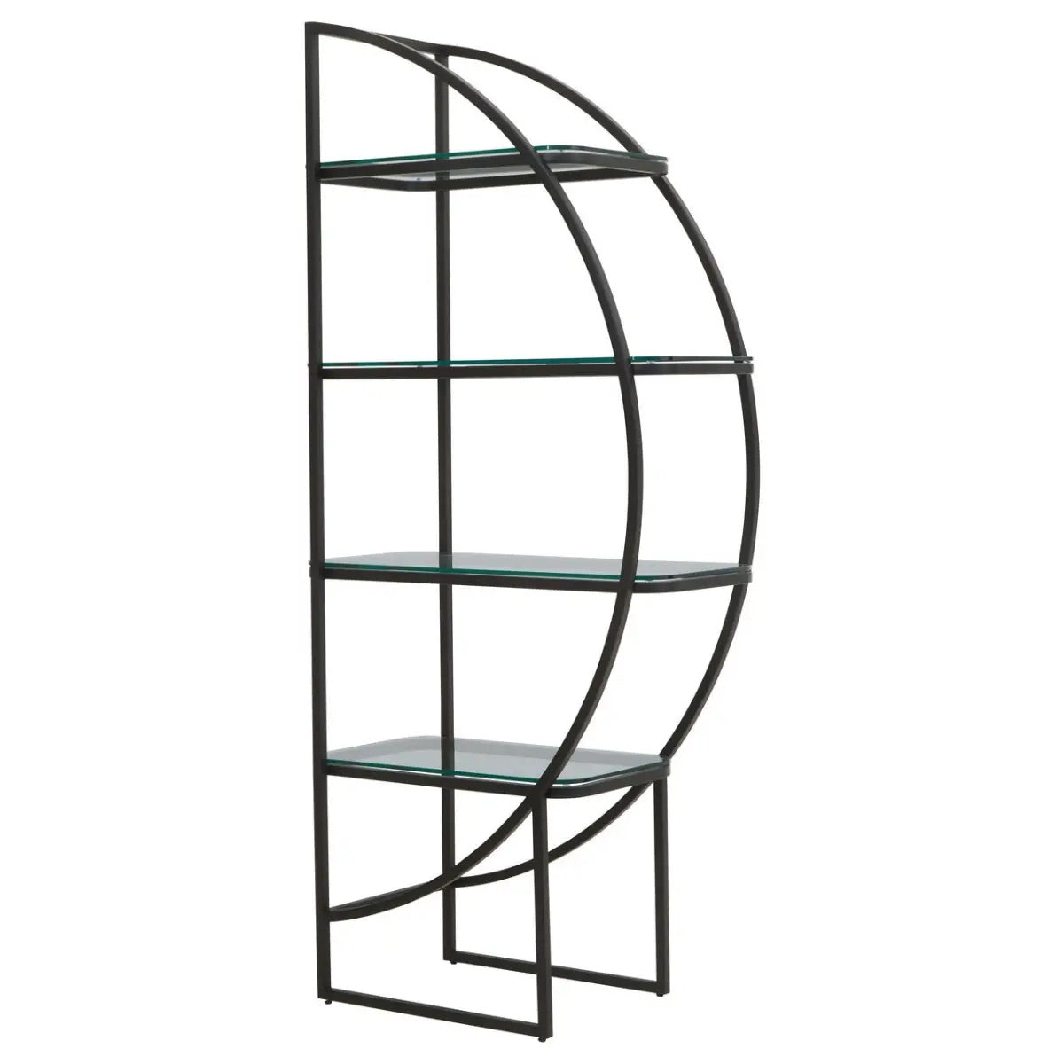 Vogue Right Half Moon Black Shelf Unit