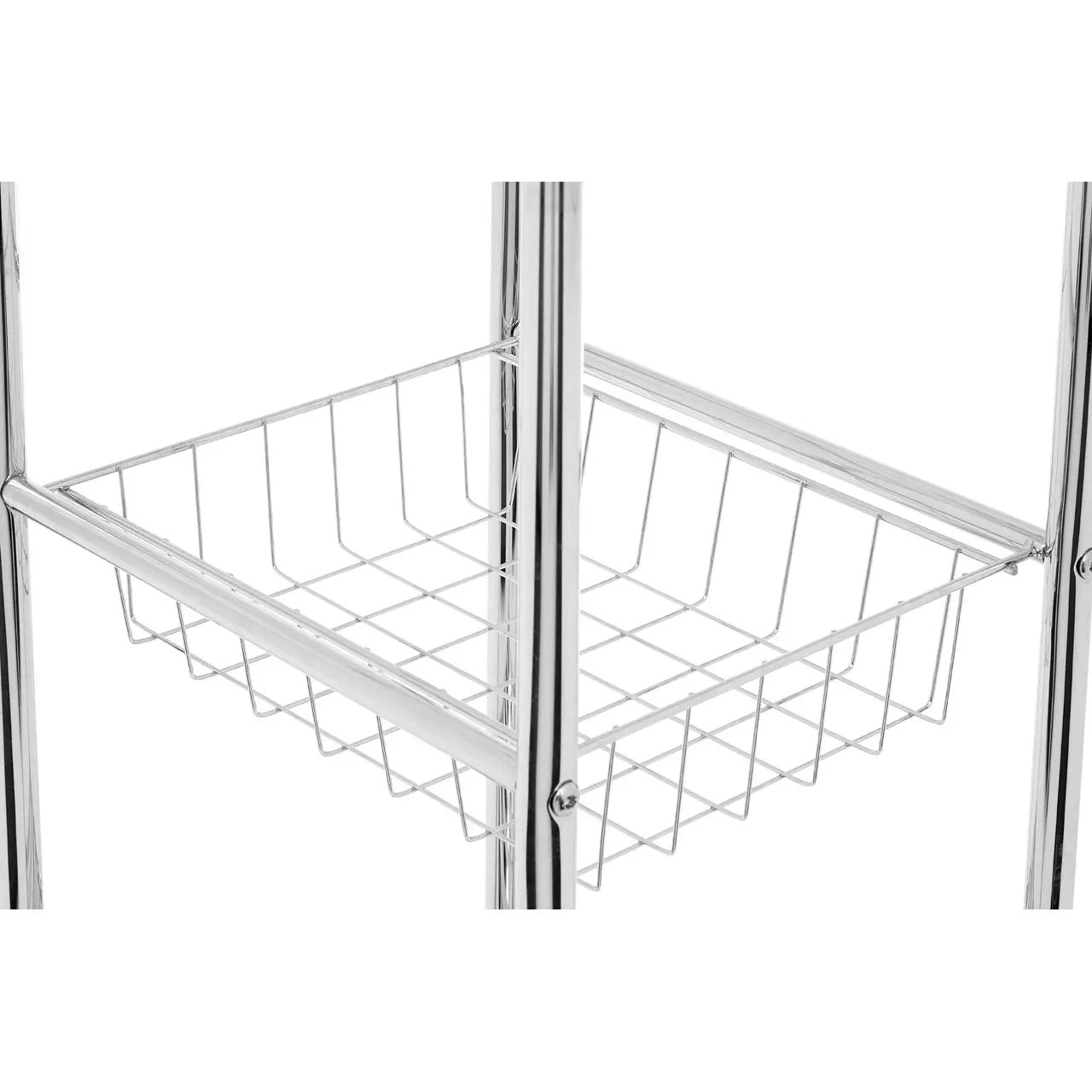 5 Tier Chrome Shelf Unit With Basket