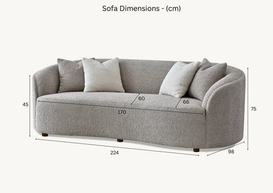 3 Seater Aluxo Nolita Boucle Teddy Sofa