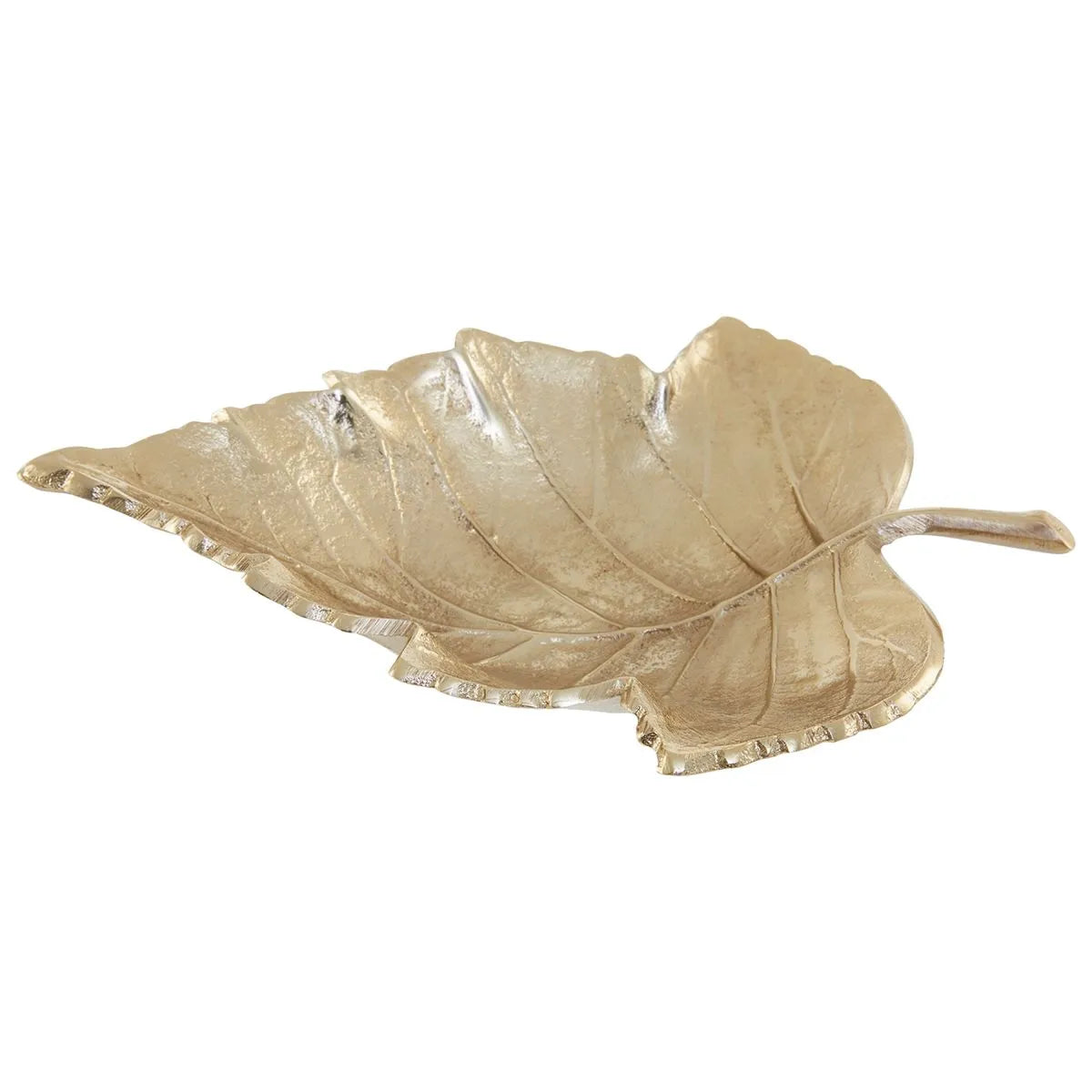 Prato Gold Finish Leaf Dish