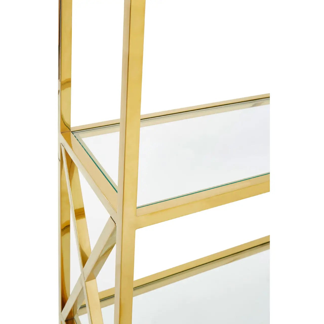 Horizon Gold Finish Cross Design Bookshelf