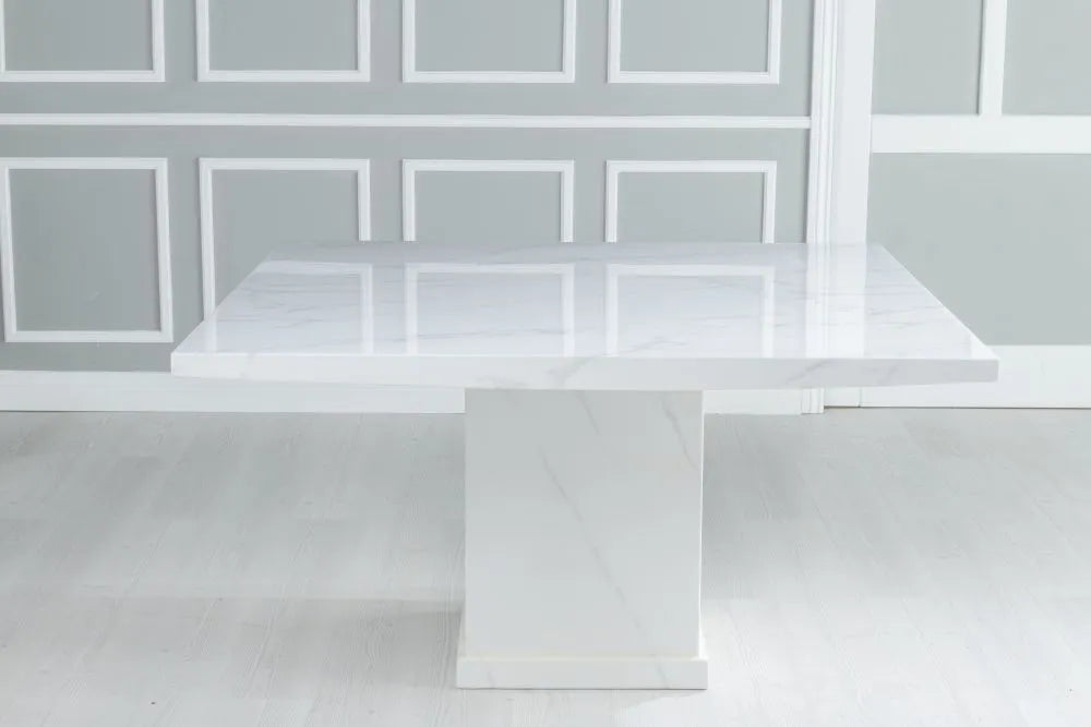 Turin White Marble Dining Table