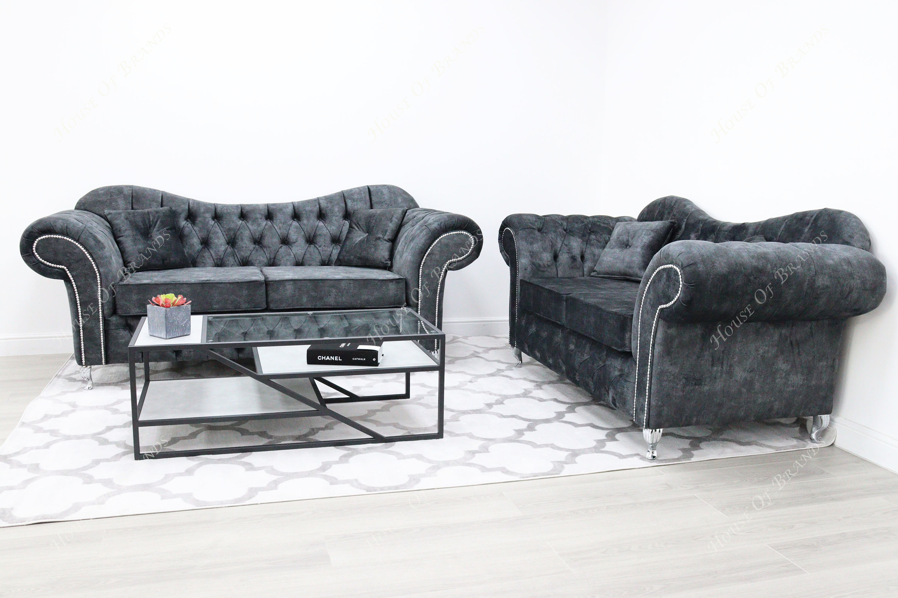 Estelle Marble Velvet Sofa