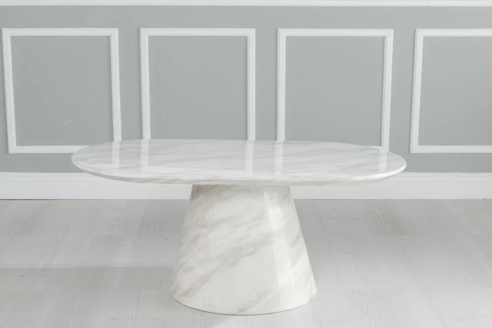 Carrera White Marble Coffee Table