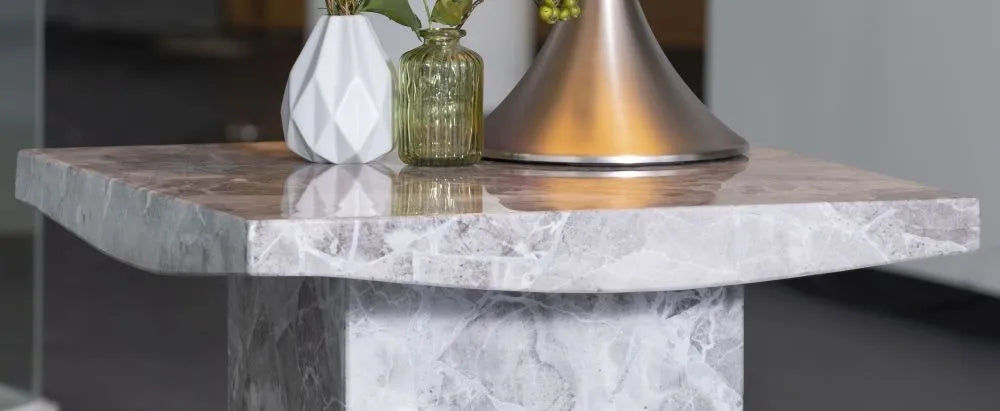 Turin Marble Lamp Table Grey