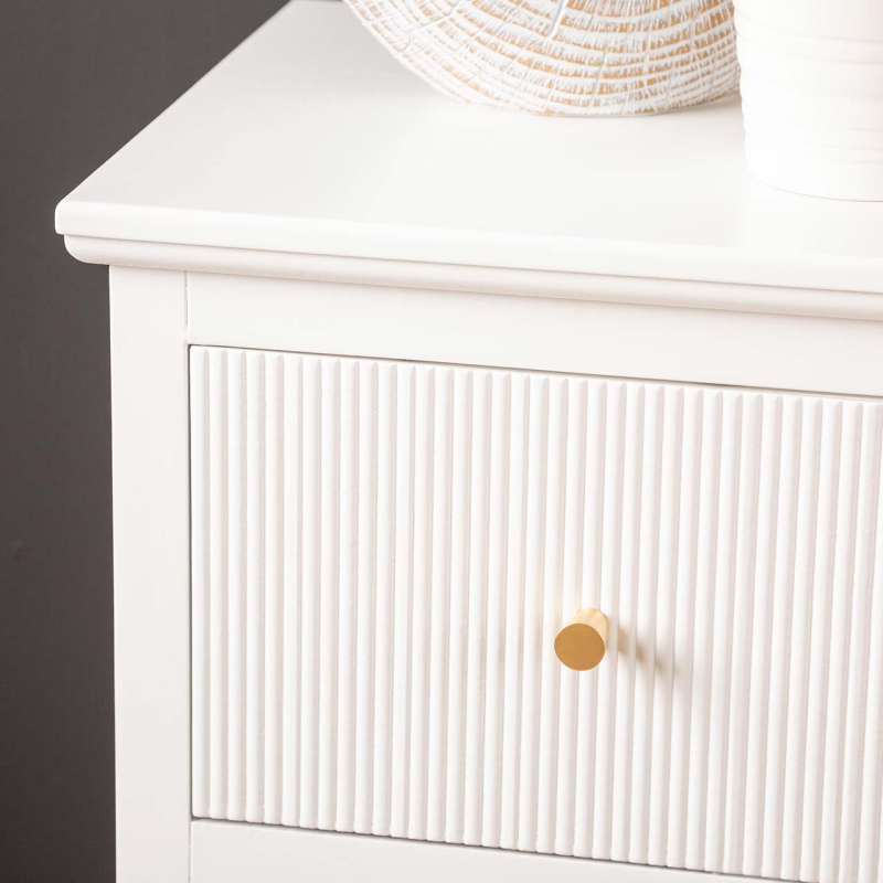 Lindon 4 Drawer Chest Cabinet White with Gold Handles