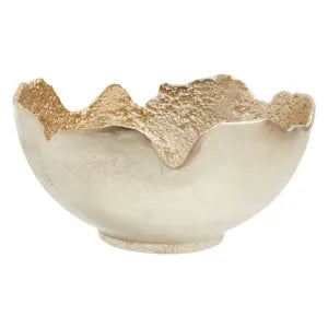 DION SMALL TWO TONED SILVER AND GOLD FINISH BOWL