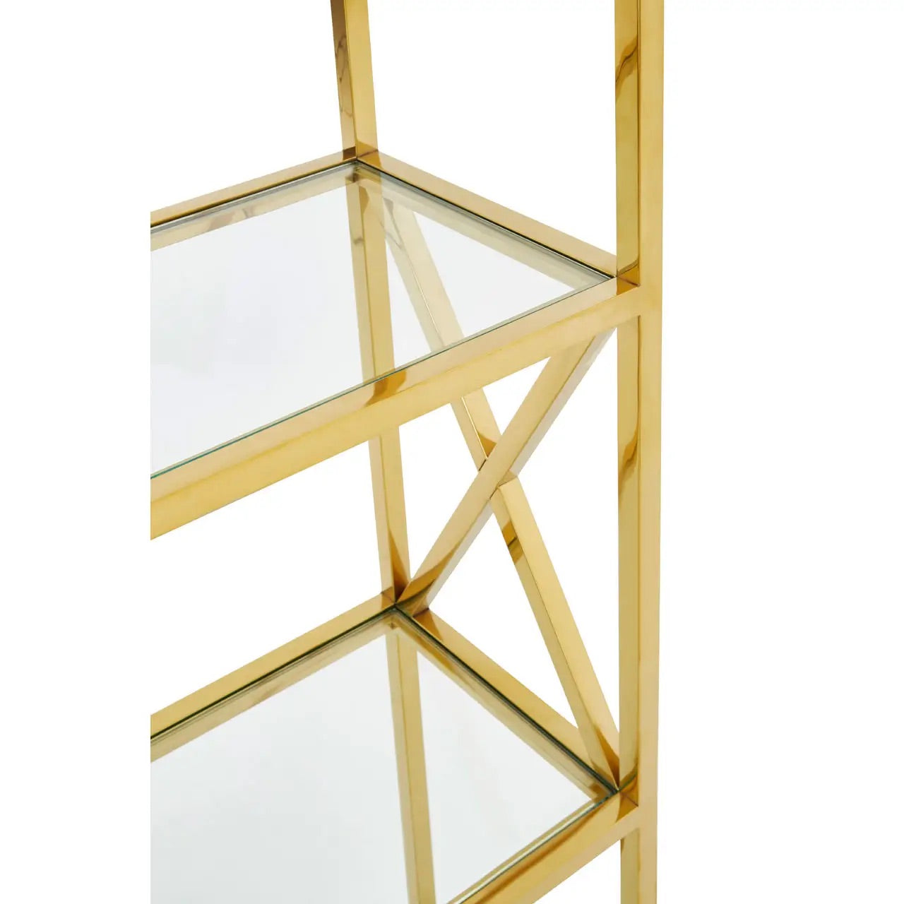 Horizon Gold Finish Cross Design Bookshelf