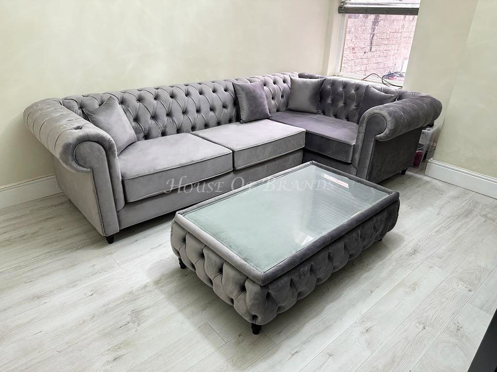 Corner sofa chesterfield deals style