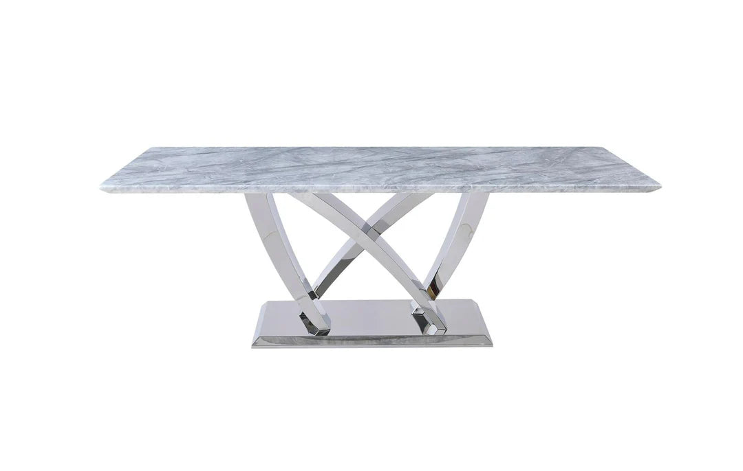 Amara 160cm Grey Marble Dining Table