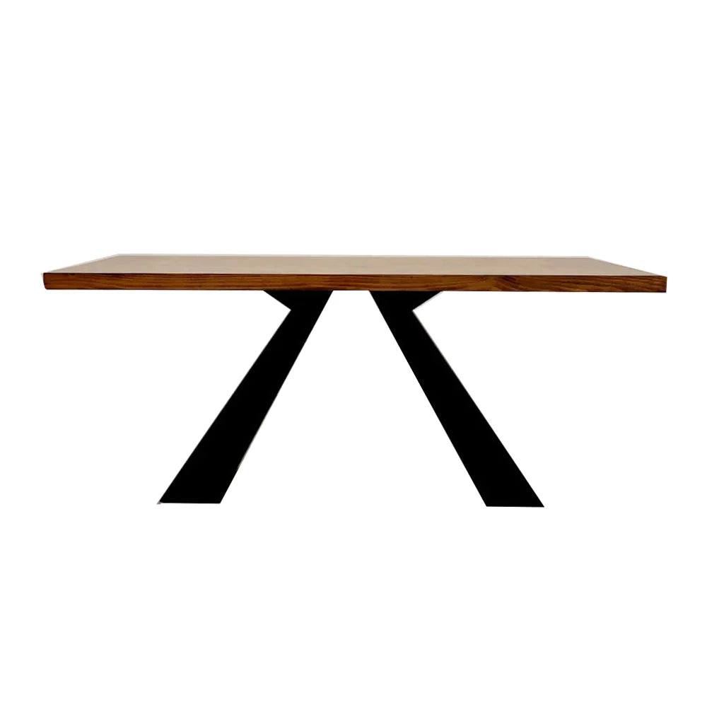 Axel 180cm Solid Wood Dining Table with Matt Black Metal Legs