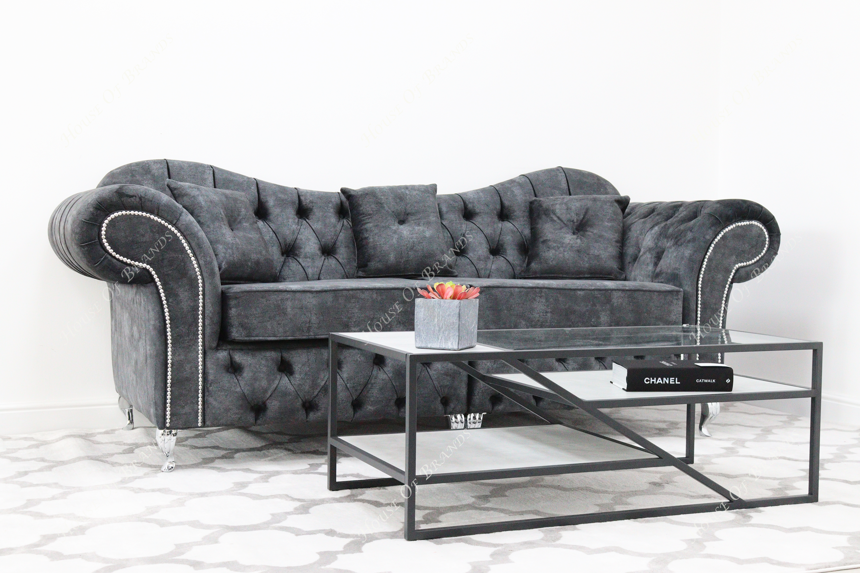 Estelle Marble Velvet Sofa