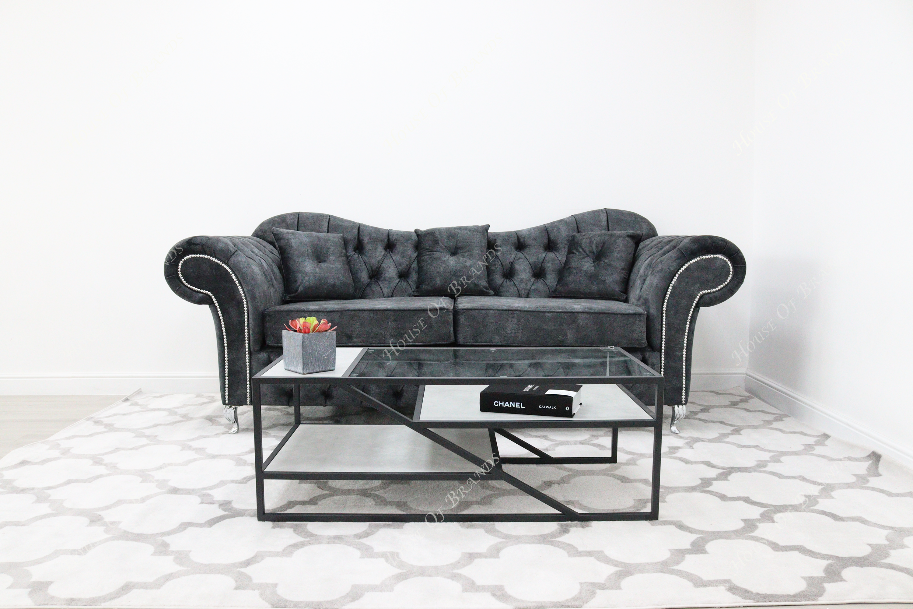 Estelle Marble Velvet Sofa