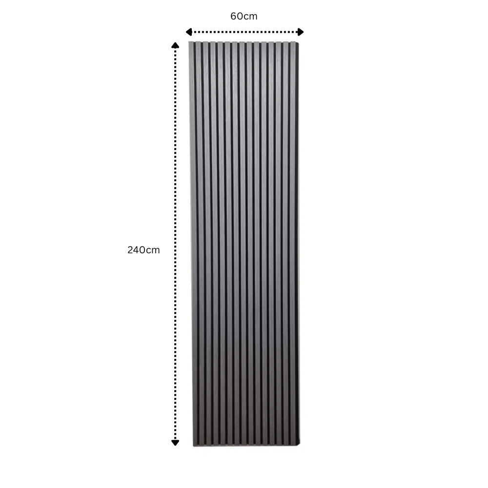 Charcoal Black Real Wood Acoustic Slatted Wall Panels