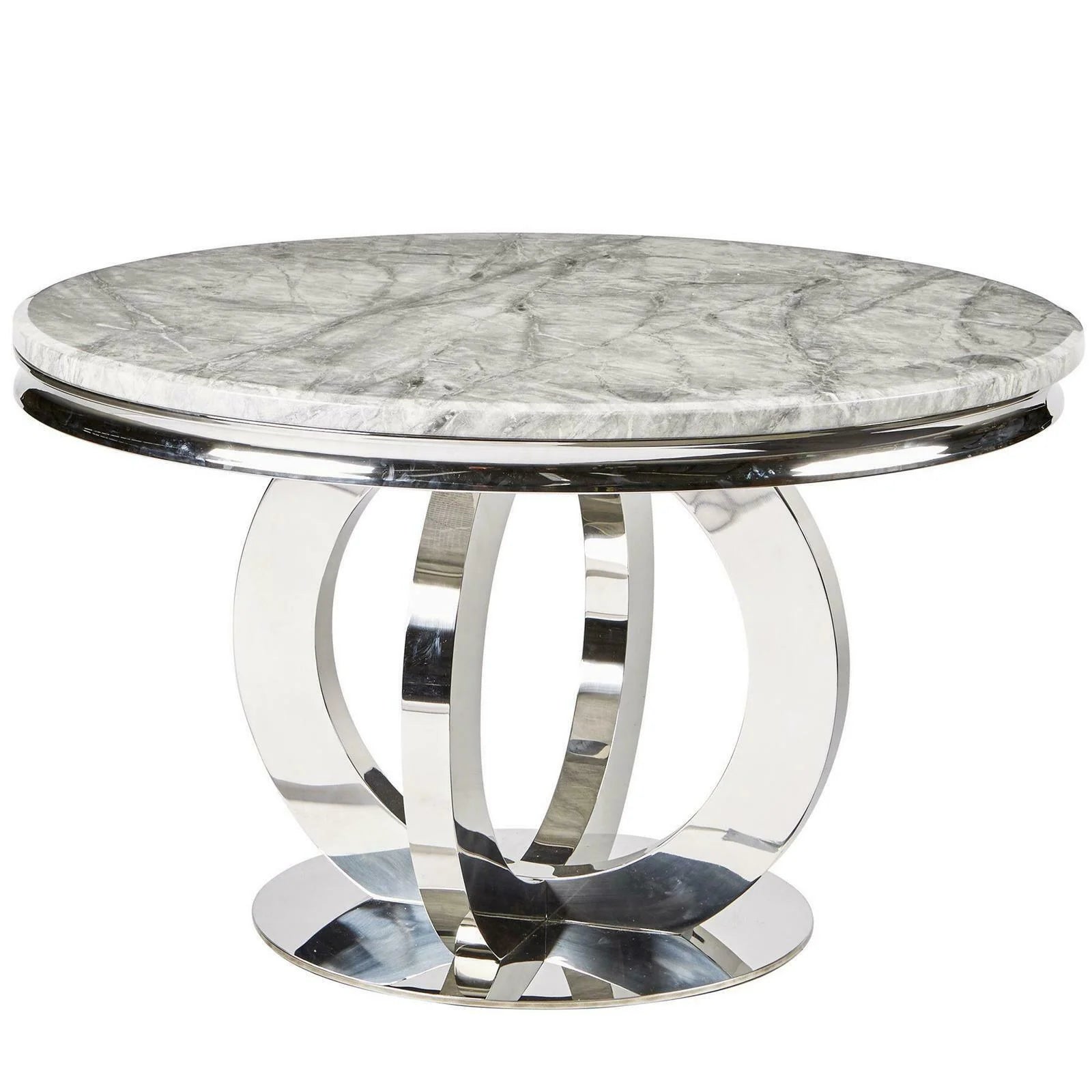 130cm Chelsea Grey Round Marble Dining Table