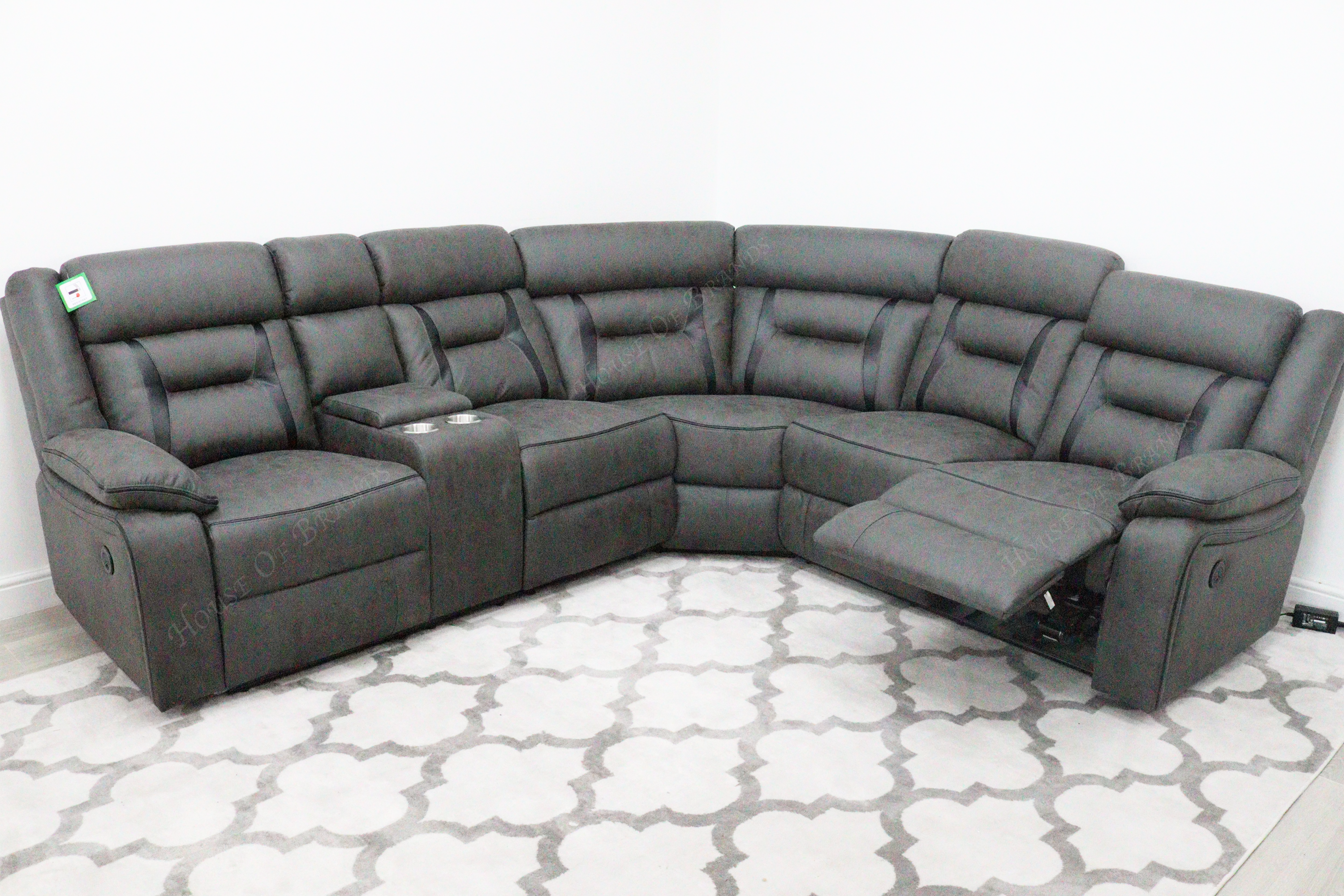 Nova Corner Electric Leatherette Recliner Sofa