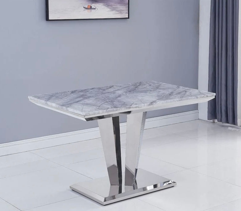120cm Riccardo Grey Marble Dining Table
