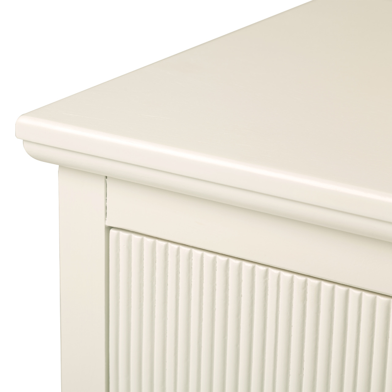 Lindon 2 Drawer Bedside Cabinet White with Gold Handles