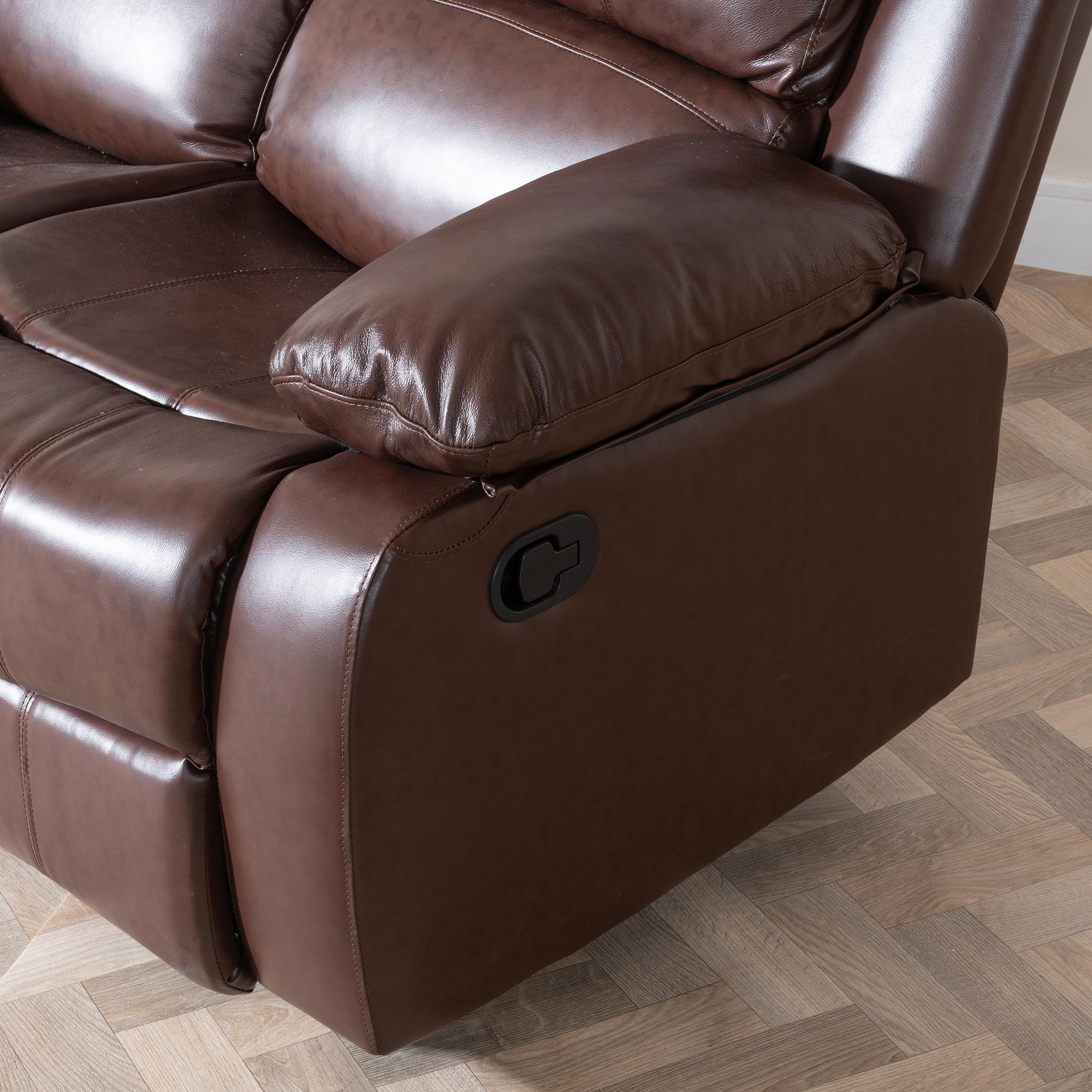 Helena Brown Leather 2 Seater Recliner Sofa