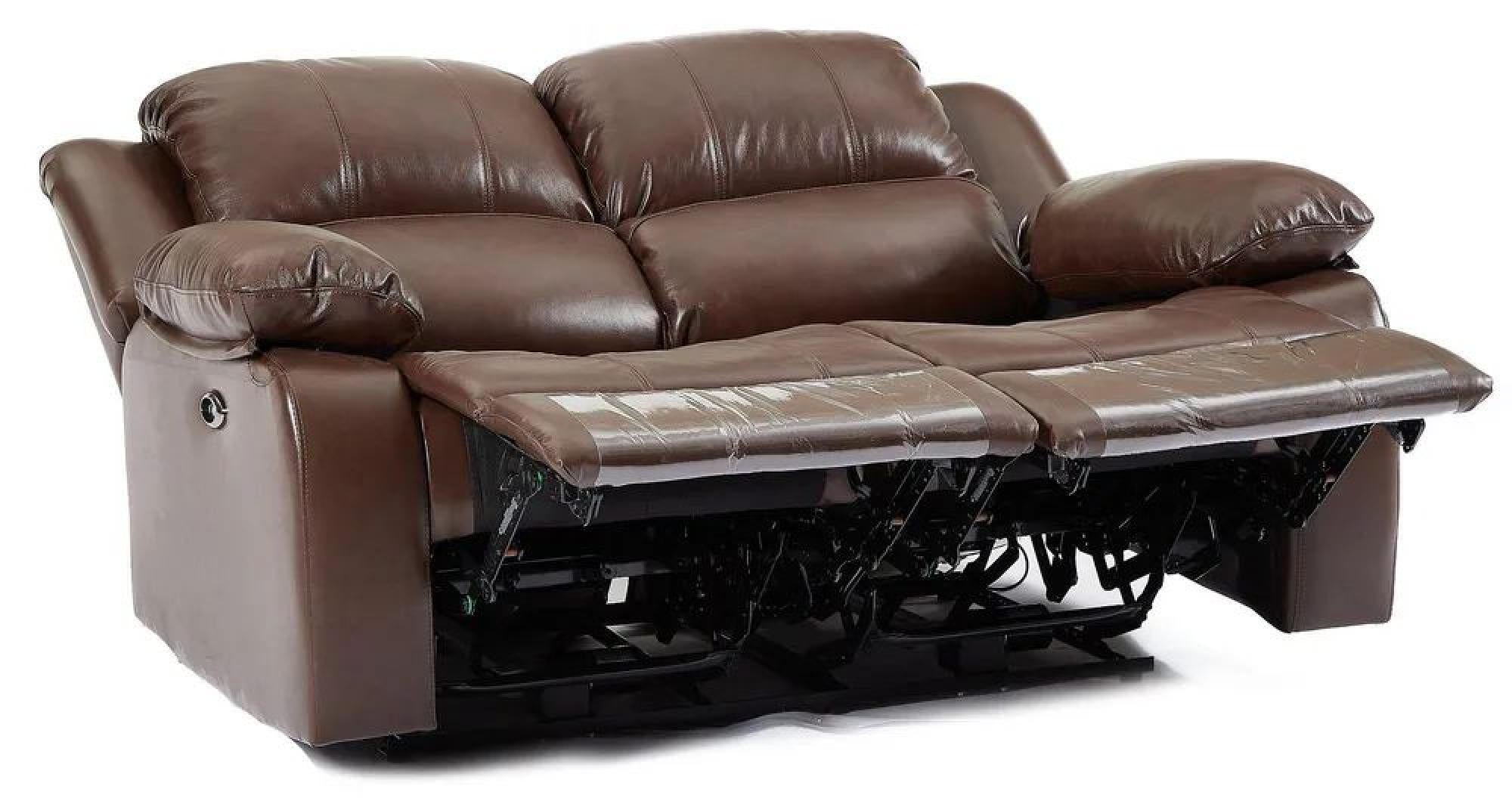 Helena Brown Leather 2 Seater Recliner Sofa