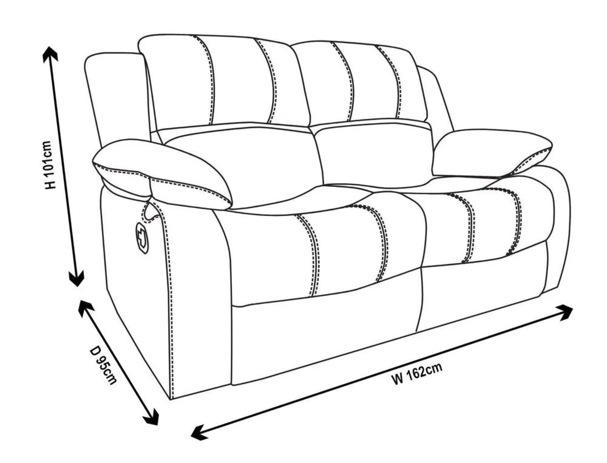 Helena Brown Leather 2 Seater Recliner Sofa