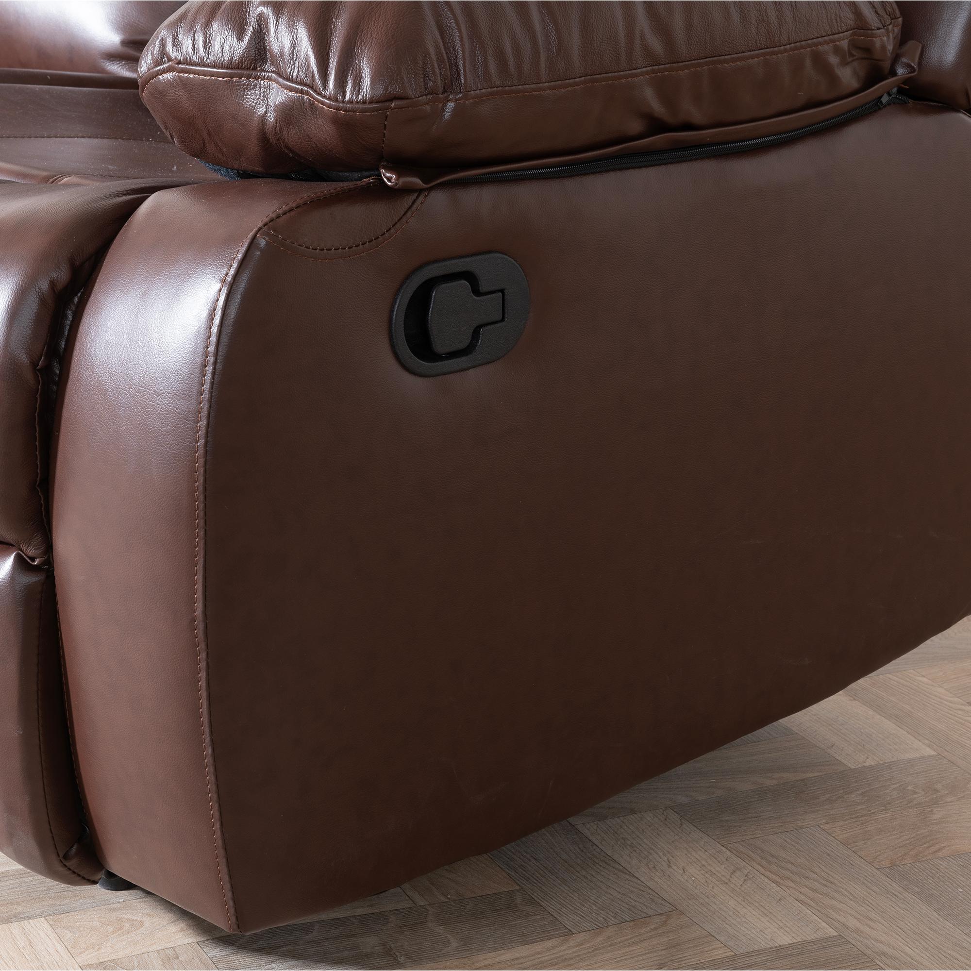 Helena Brown Leather 3 Seater Recliner Sofa