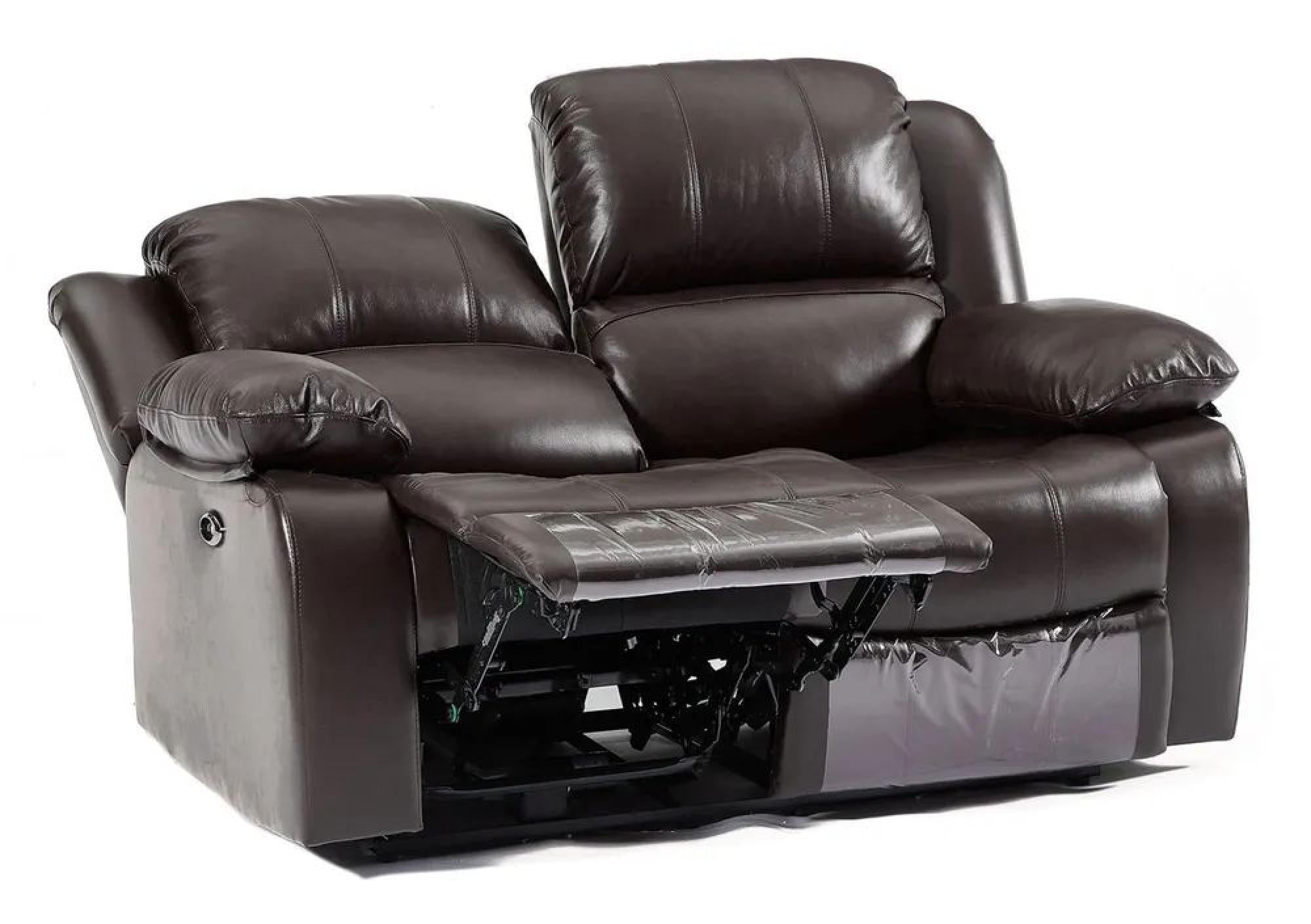 Helena Burgundy Leather 2 Seater Recliner Sofa