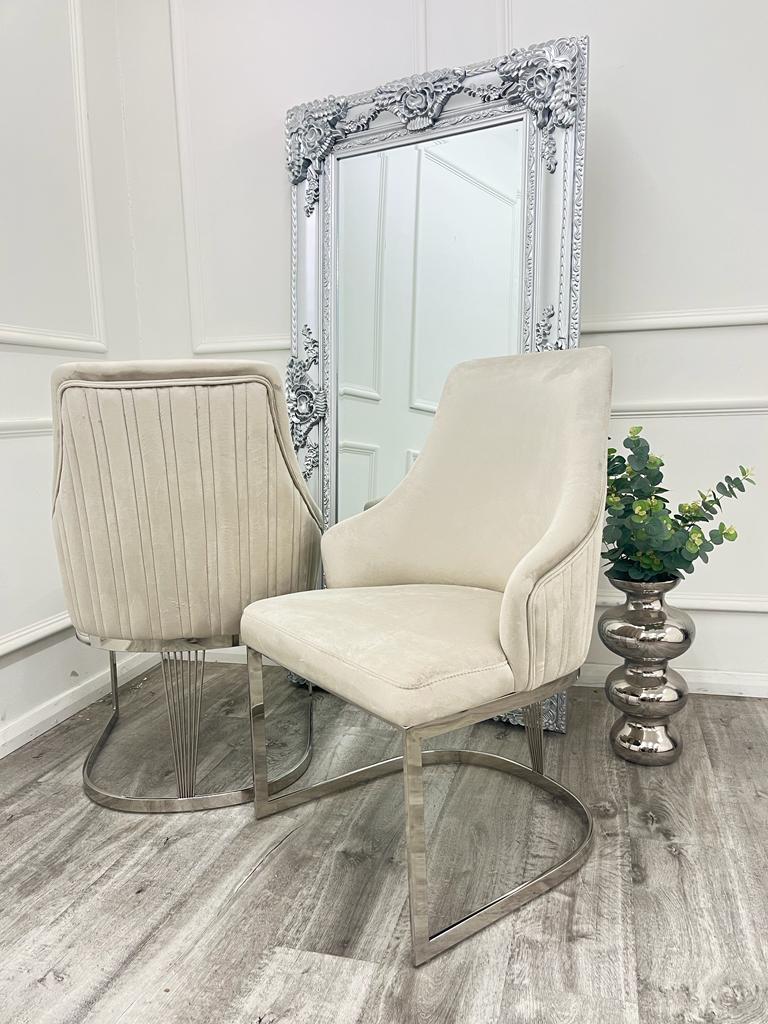 Chelmsford Velvet Silver Frame Chair