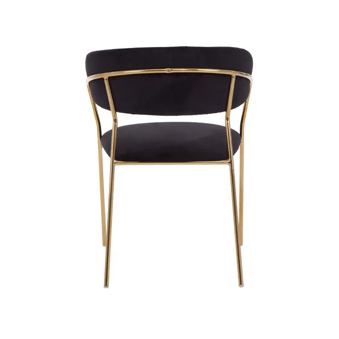 Tamzin Black Channel Gold Finish Dining Chair