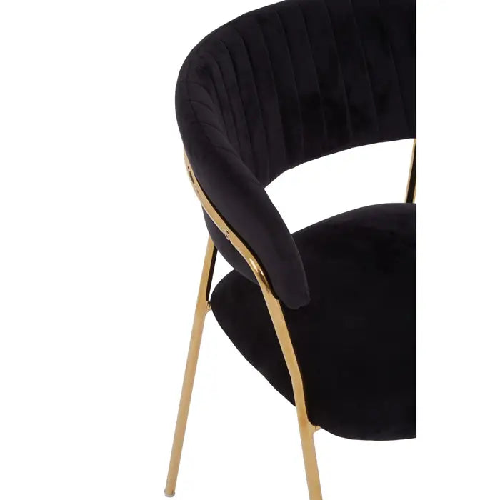 Tamzin Black Channel Gold Finish Dining Chair