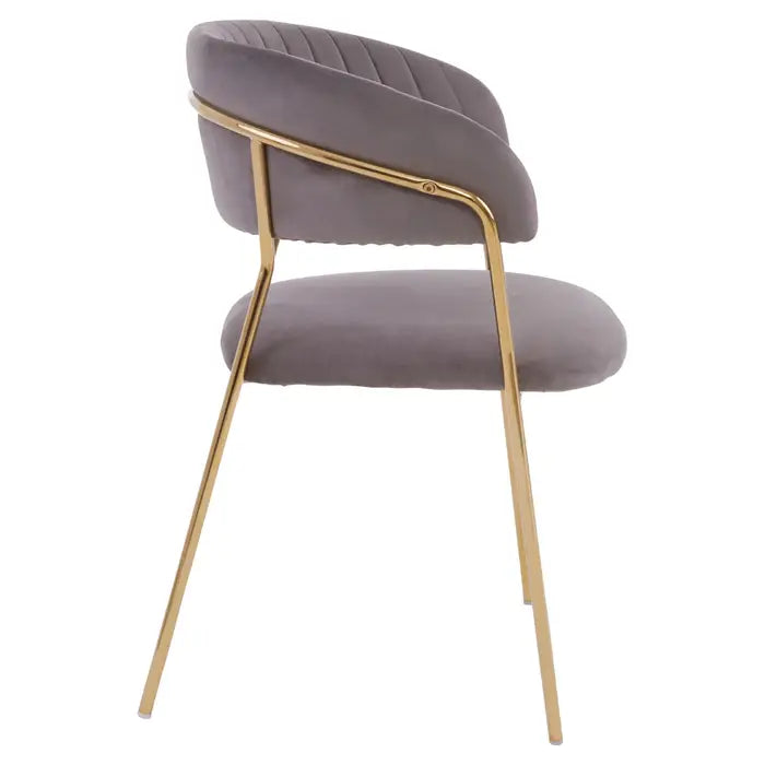 Tamzin Mink Channel Gold Finish Dining Chair