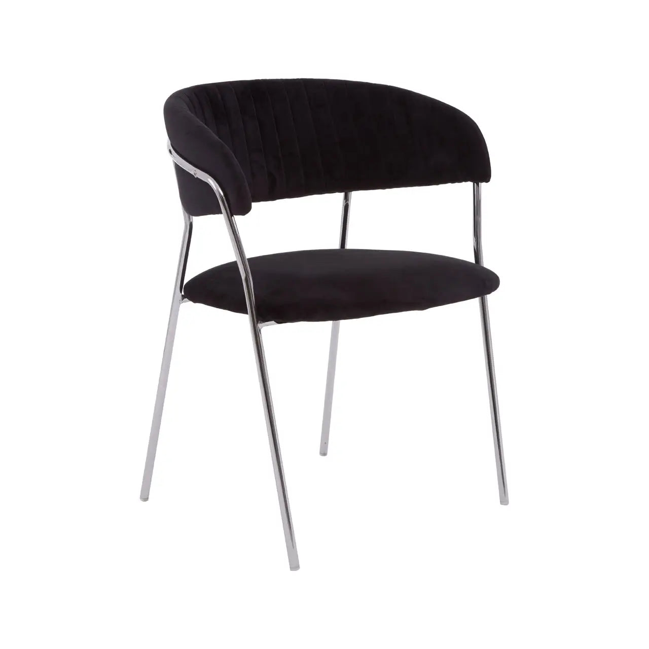 Tamzin Black Channel Chrome Finish Dining Chair