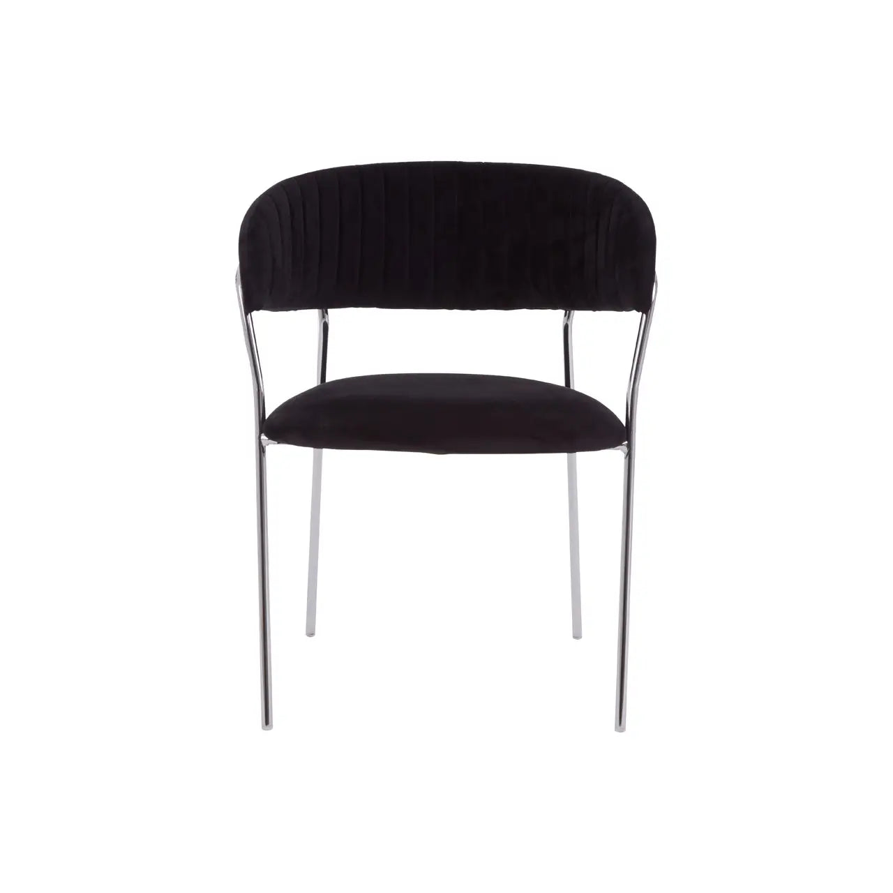 Tamzin Black Channel Chrome Finish Dining Chair