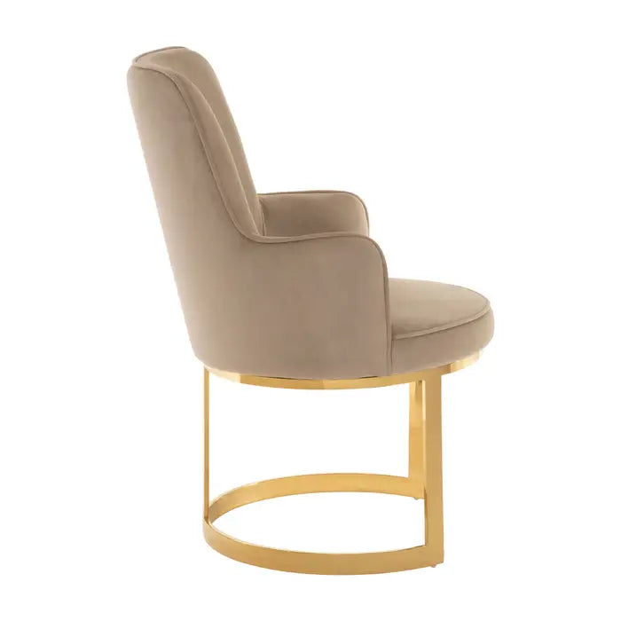 Tamra Velvet Gold Base Chair