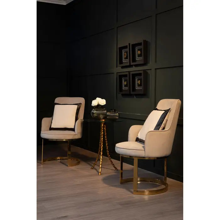 Tamra Velvet Gold Base Chair