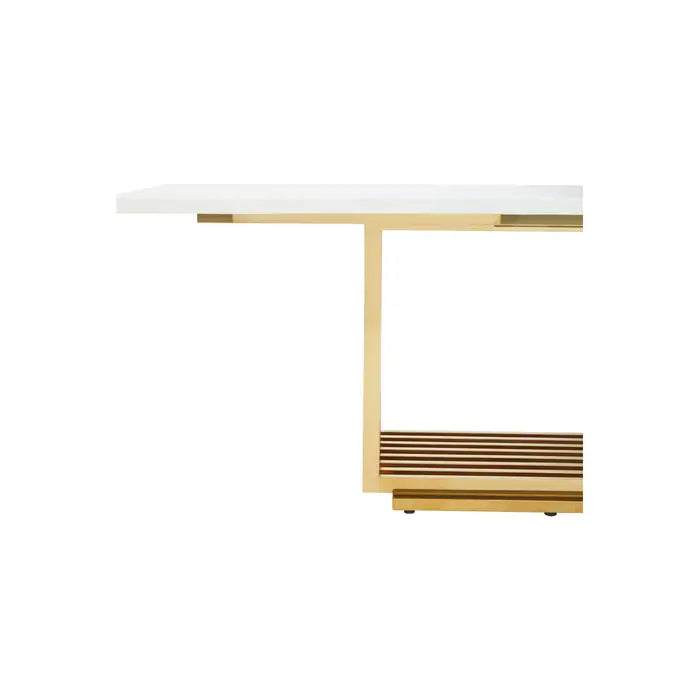 Moda Ivory White Marble Dining Table