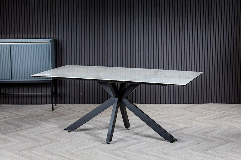 Nova 180cm Grey/Gold Ceramic Dining Table
