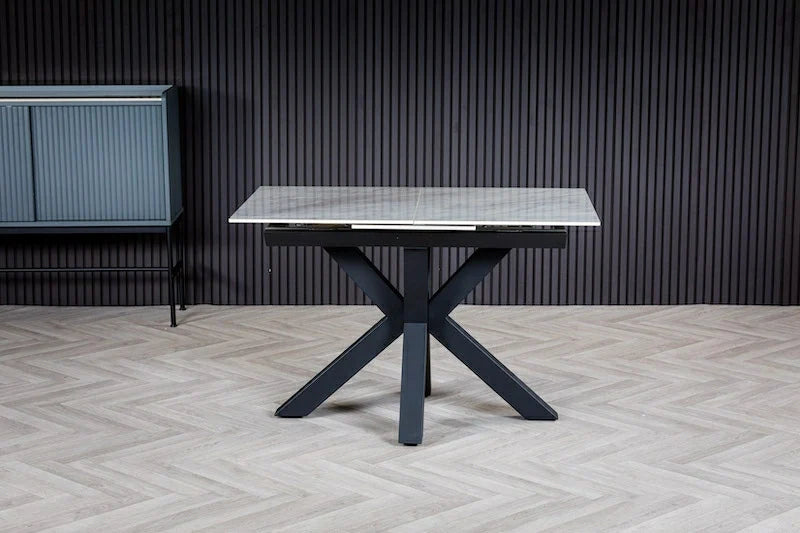 Nova 120-160cm White Ceramic Extendable Dining Table