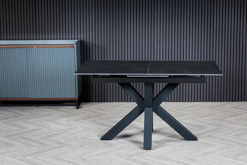 Nova 120-160cm Dark Grey Ceramic Extendable Dining Table