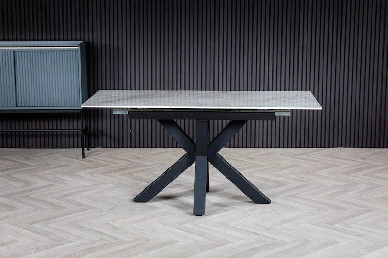 Nova 140-180cm White Ceramic Extendable Dining Table