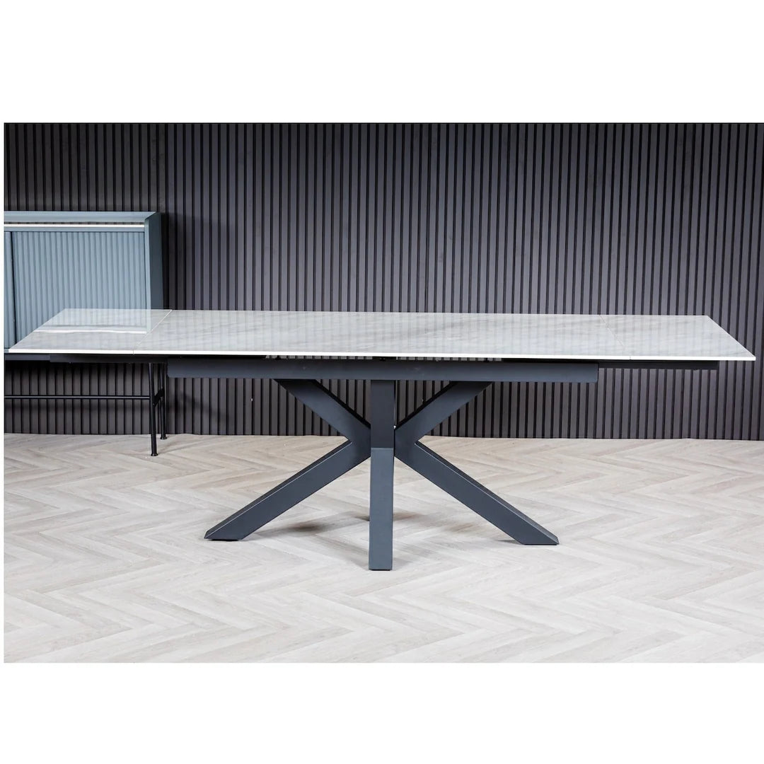 Nova 160-240cm White Ceramic Extendable Dining Table