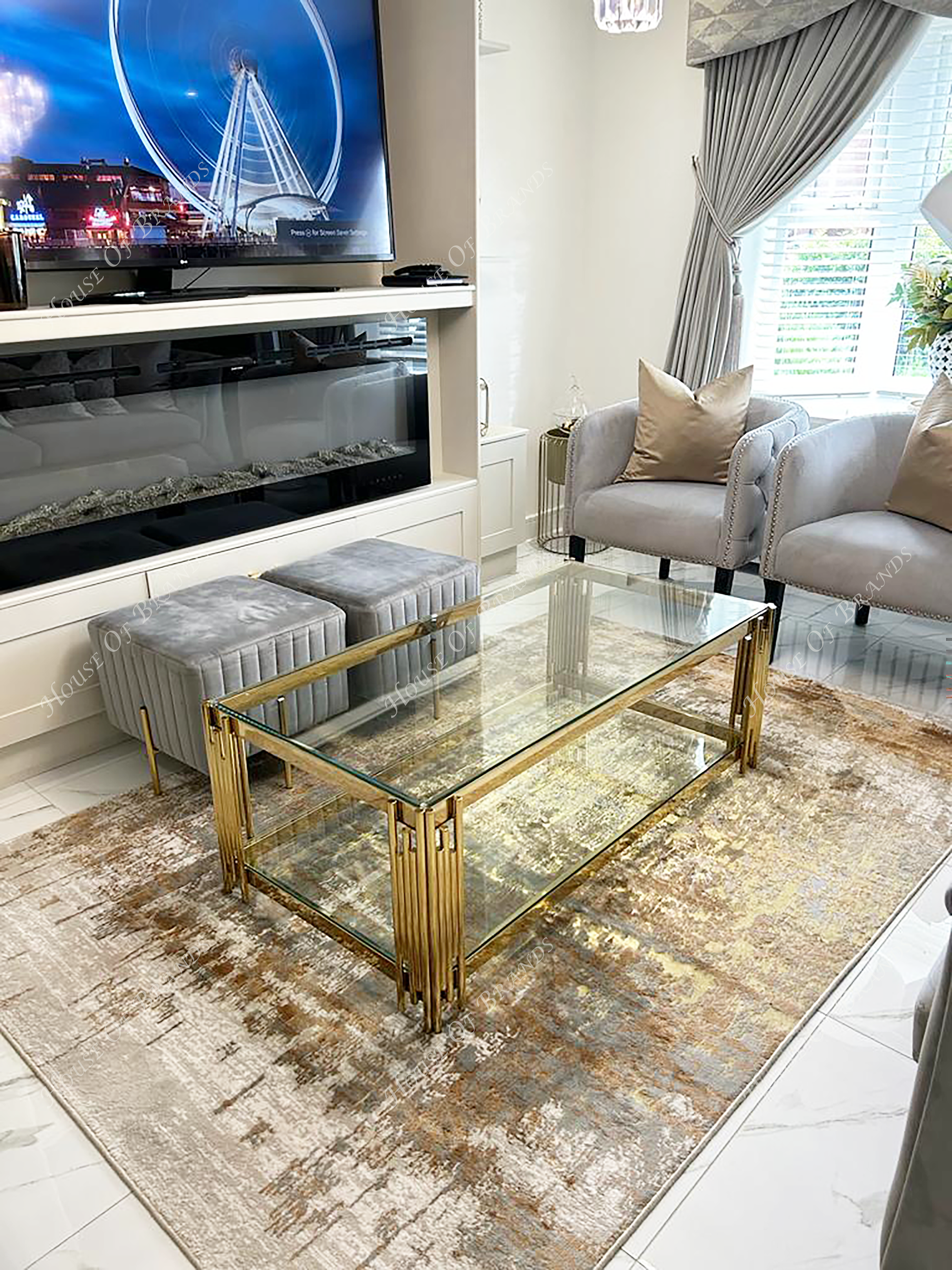 Prague Gold Mirrored Coffee Table