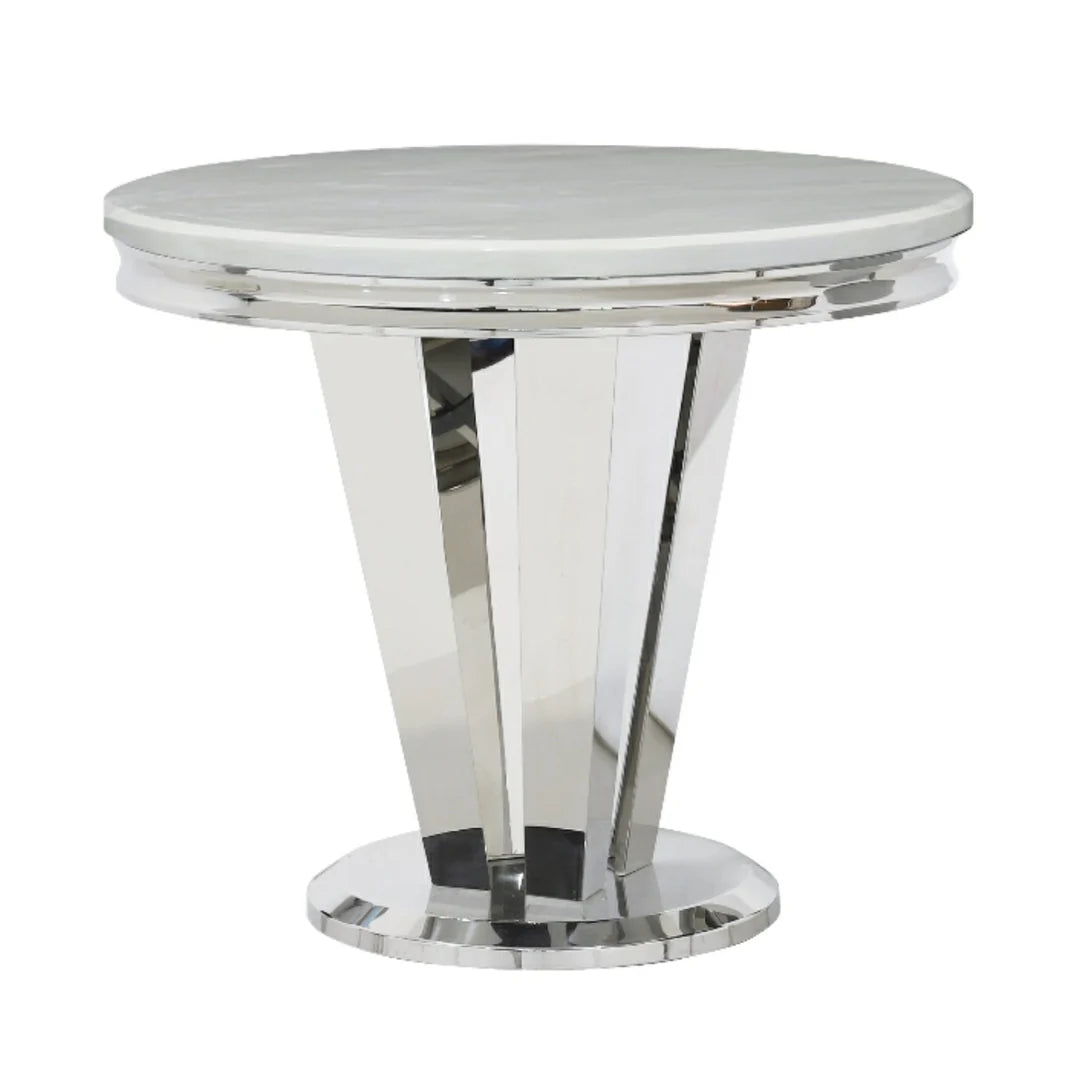 Riccardo 90cm Round Grey Marble Dining Table