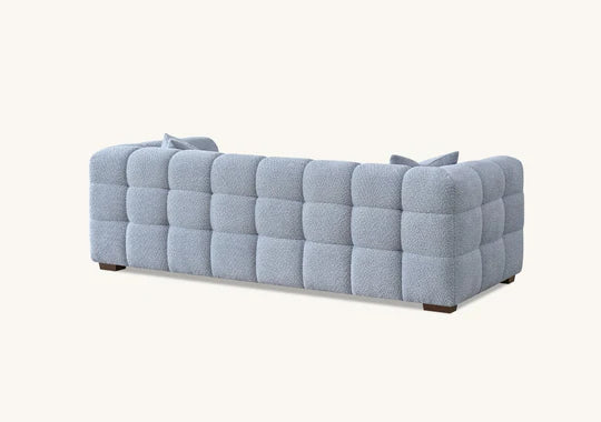 3 Seater Aluxo Tribeca Sofa Range In Pearl Boucle Fabric