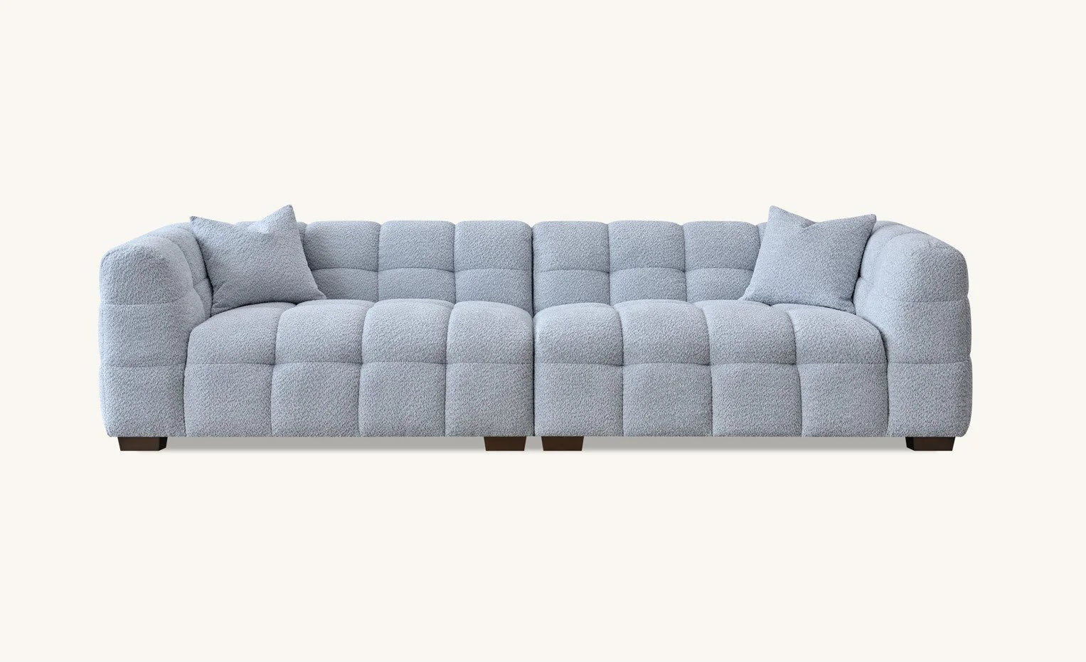 4 Seater Aluxo Tribeca Sofa Range In Pearl Boucle Fabric