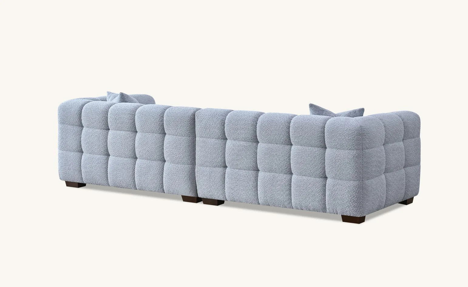 4 Seater Aluxo Tribeca Sofa Range In Pearl Boucle Fabric