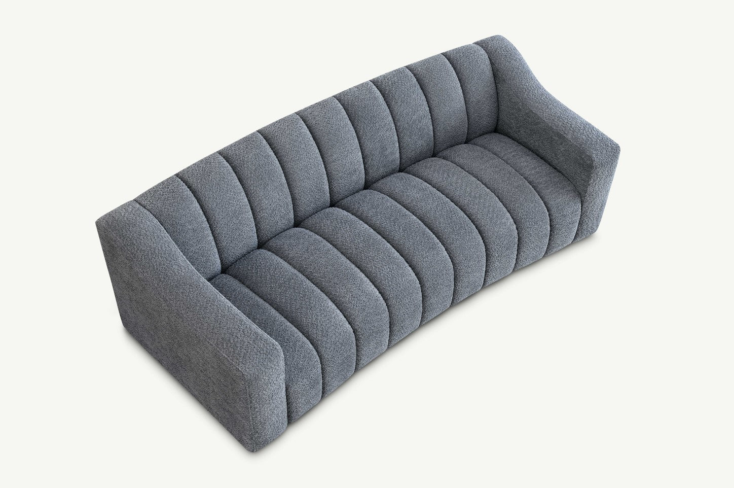 Aluxo Astoria 3 Seater Sofa In Iron Boucle Fabric