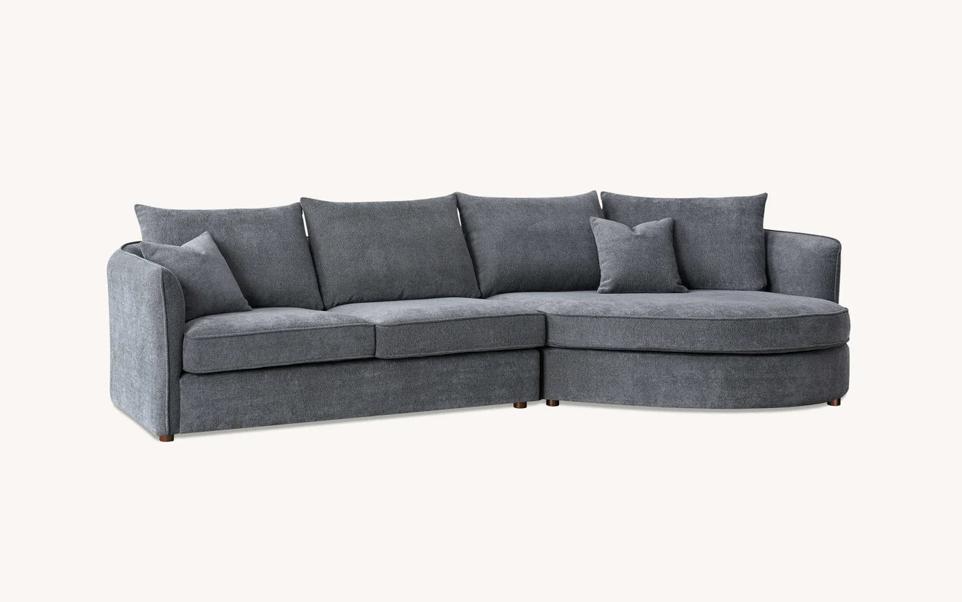 Aluxo Rubin Corner Chaise In Charcoal Boucle